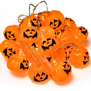 

Halloween 16 LED Lamps Light String 2.8M Smiley Pumpkin Shape Fairy String Lights Battery Powered Party Home Lamps