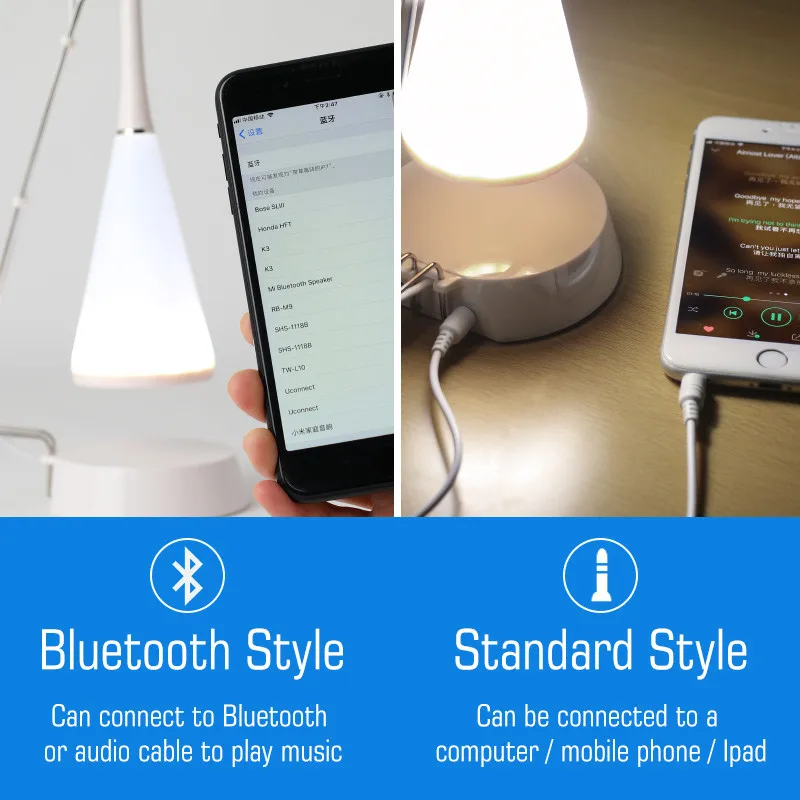 Recoowin светодиодный светильник сенсорный датчик Bluetooth музыкальный плеер Настольный светильник DC зарядка Настольный светильник ing Студенческая книга лампы