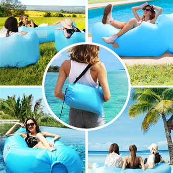 

Ultralight Inflatable Lounger Waterproof Air Sofa Swim Camping Hiking Air Mattresses Beach Lounge Chair Water Couch Lay Bag 2019