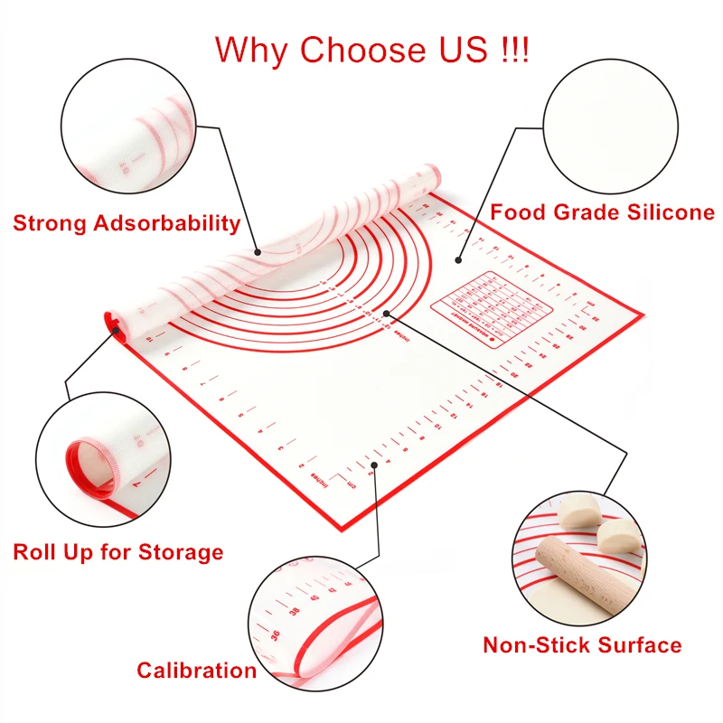Силиконовый коврик для выпечки, тесто для пиццы, кондитерские изделия, кухонные гаджеты, инструменты для приготовления пищи, посуда для выпечки, аксессуары для замеса, Лот