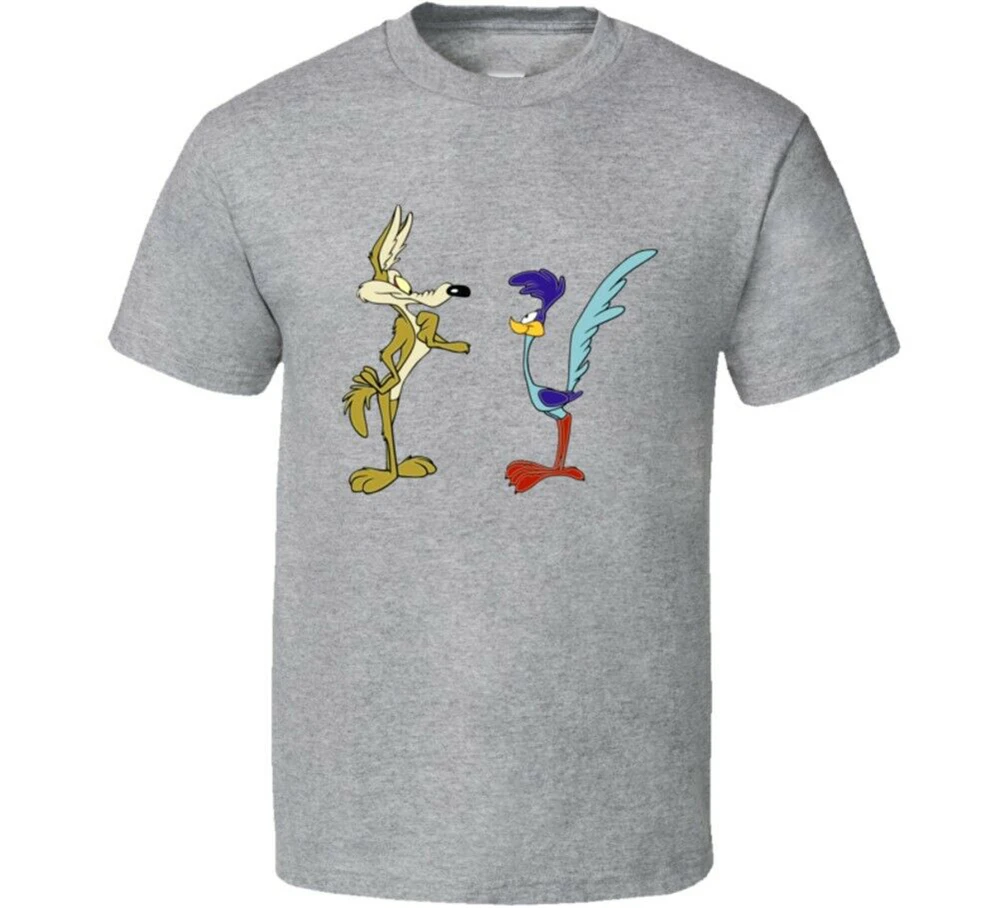 Wile E Coyote And The Road Runner Классическая винтажная школьная футболка с рисунком цифровым