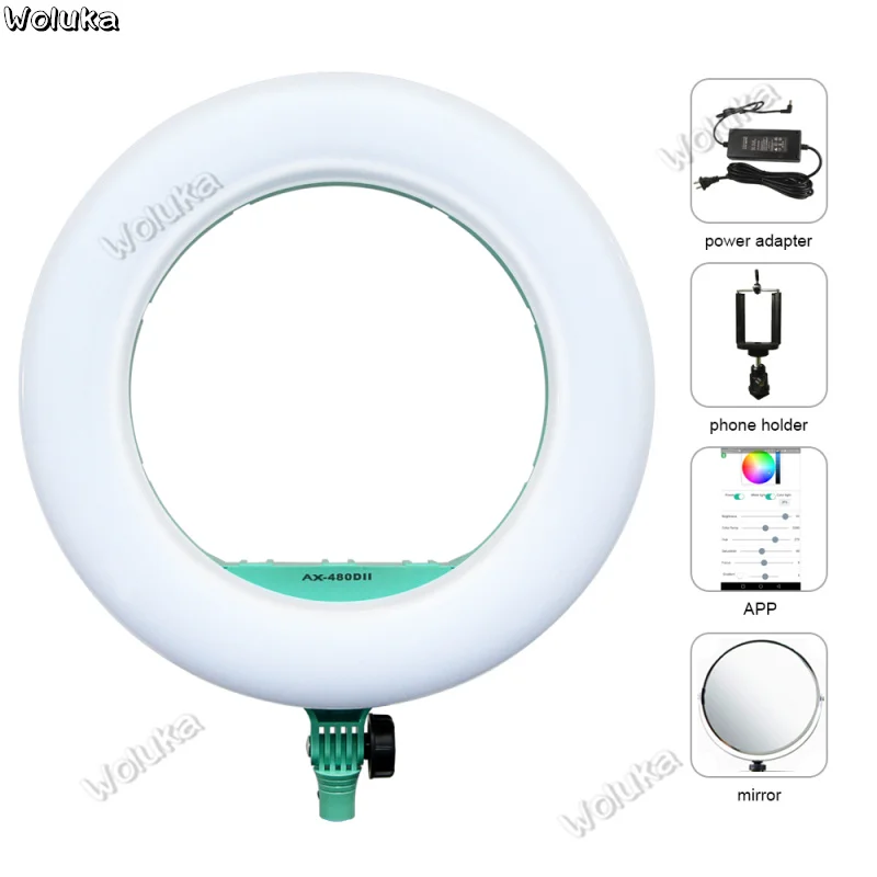 AX-480DII Bluetooth APP control био-цветная кольцевая лампа 2800 K-9900 K цифровой дисплей 1" 240 шт светодиодный кольцевой светильник светодиодный светильник CD50 T03 SS1