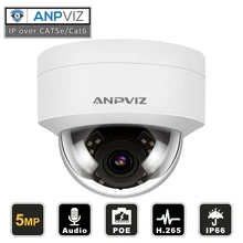 Anpviz H.265 PoE IP камера IPC-D250W-S 5MP HD Открытый водонепроницаемый IR30m ночное видение АУДИО купол безопасности видео наблюдения