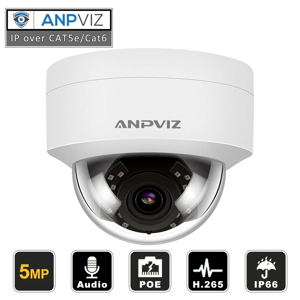 IR de visi/ón Nocturna C/ámara de Seguridad dom/éstica C/ámara de Bala para Exteriores con Impermeable 5MP HD C/ámara IP