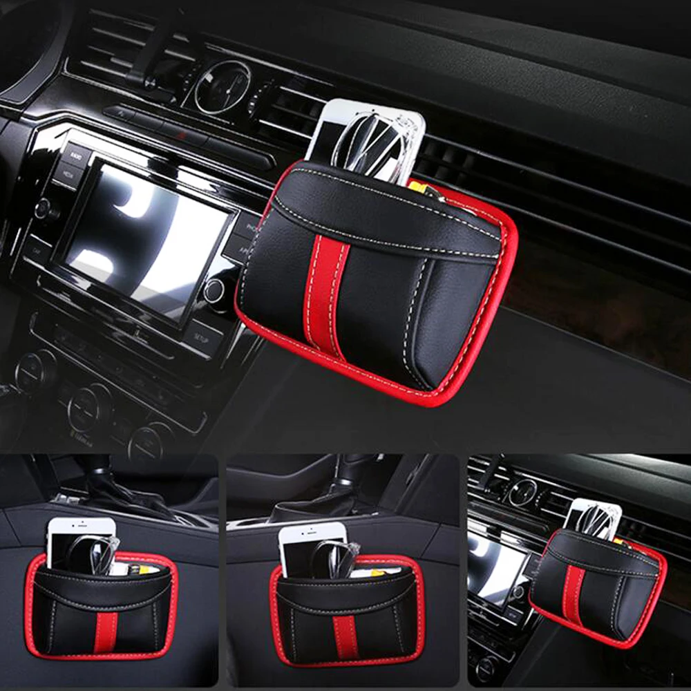 auto moile phones hold car phone holder car Storage bag car box storage car storage Multifunction accessories PU Leather
