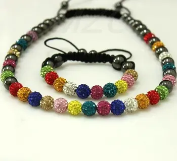 

Best Christmas Gift 10mm Crystal Disco Ball crystal Necklace And Bracelet VVB7 Fashion Jewelry Hocf32