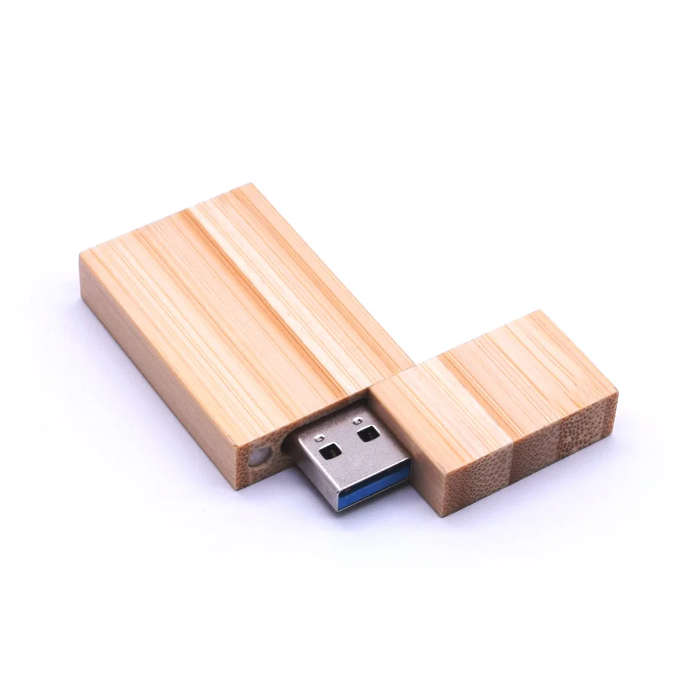 Деревянная USB флеш-накопитель с реальным объемом, Пользовательский логотип, ручка-накопитель с деревянной коробкой, 32 ГБ, 64 ГБ, 128 ГБ, USB 3,0, флешки, память USB - Цвет: Bamboo USB 3.0