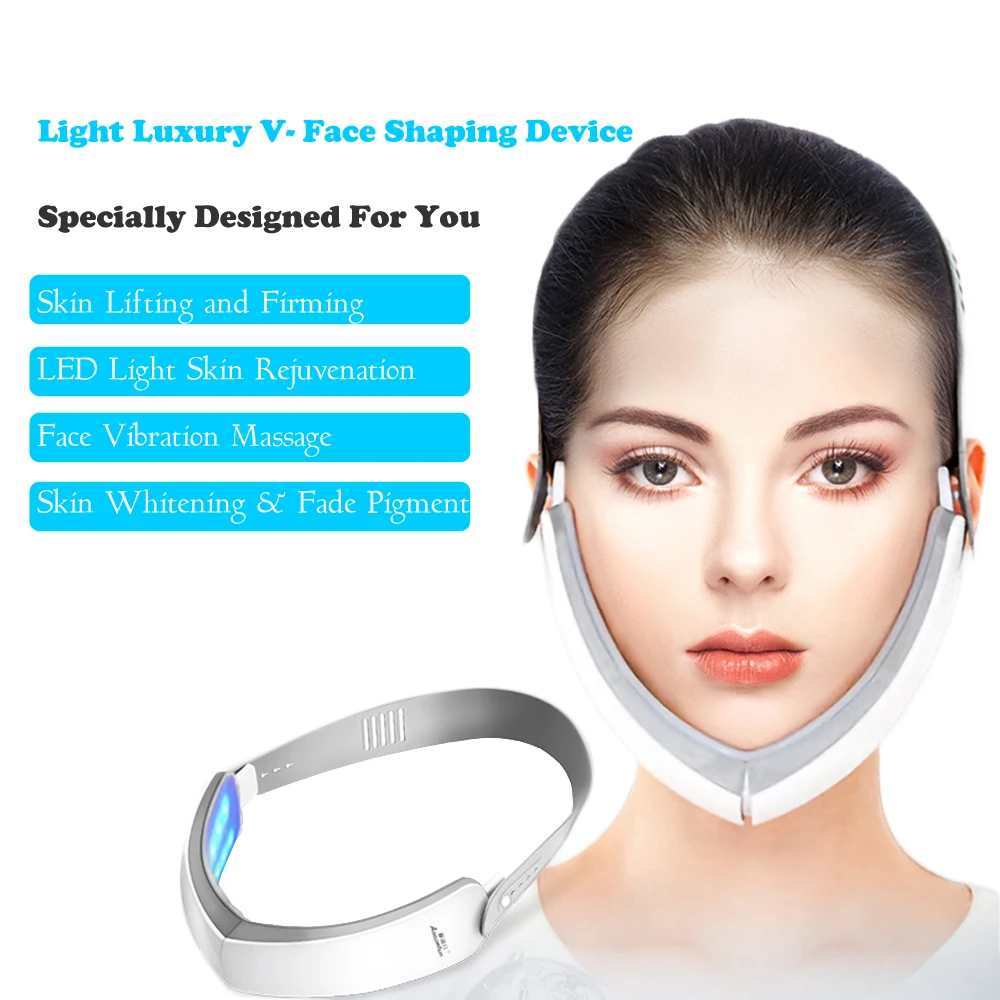 

Electric V Face Slimmer Massager LED Red Blue Light Therapy Skin Lifting Skin Rejuvenation Firming Face Care Tools Face Shaping