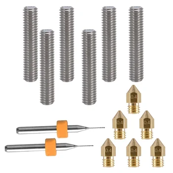 

6pcs 0.4 Extruder Nozzles Heads With Tubes For Anet A8 MK8 Makerbot Reprap For 3D Printer Part Accessories