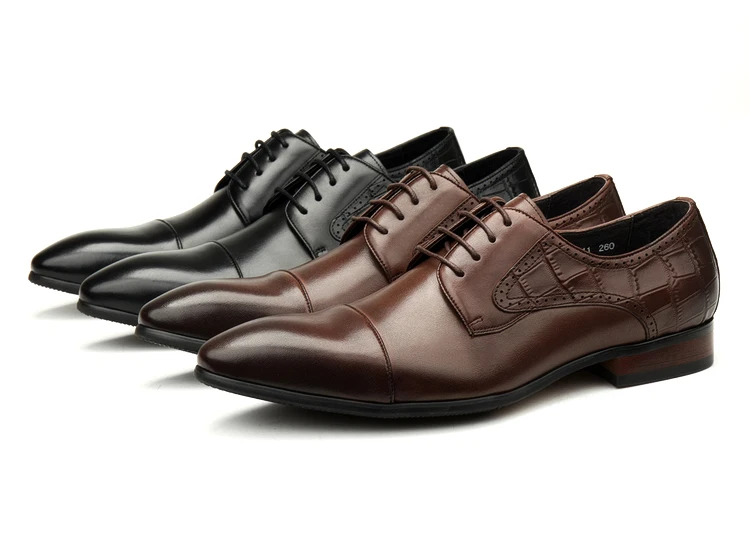 

Мужские деловые туфли дерби, натуральная кожа, черные темно-коричневые, европейские размеры