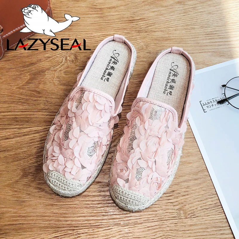 Сланцы LazySeal женские светильник легкие сабо из пеньки сетчатые цветочные