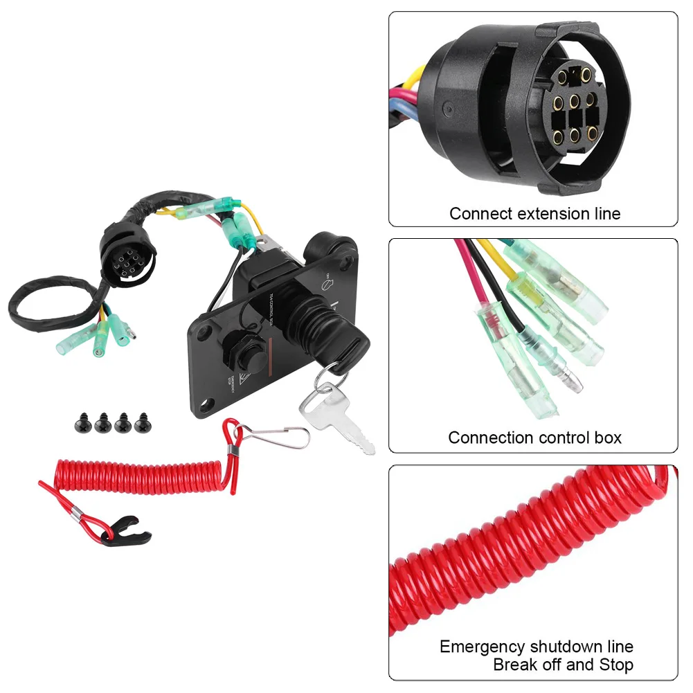 12V 0,1 W однокнопочный переключатель панель в сборе с ключом для Yamaha одиночный вертикальный контроль яхты 704-82570-12-00 переключатель панели