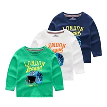 BOY'S T-shirt Long Sleeve Spring And Autumn New Style Childrenswear T-shirt Boy Western Style Base Shirt Fashion Baseball C