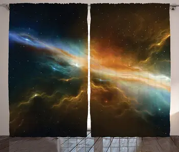 

Outer Space Window Curtains Astronomy Celestial Meteorite Supernova Dark Mysterious Space Picture Living Room Decor Bedroom