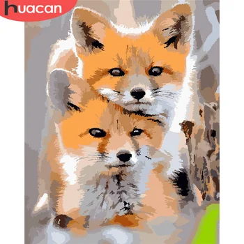 

HUACAN Paint By Number Fox Hand Painted Paintings Art Drawing On Canvas Gift DIY Pictures By Numbers Animal Kits Home Decor