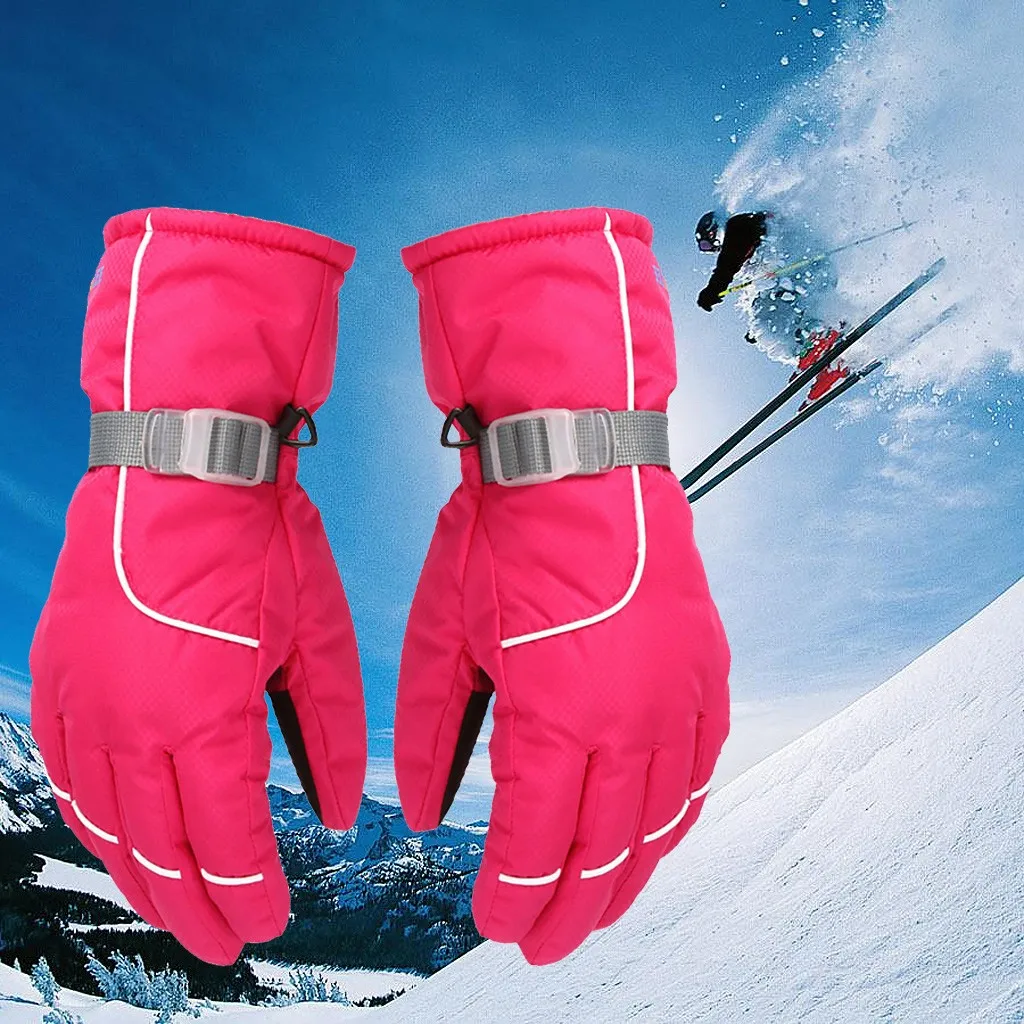 Одноцветные перчатки, Утепленные зимние лыжные перчатки для холодной погоды, для взрослых, сохраняющие тепло, водонепроницаемые, ветрозащитные, для спорта на открытом воздухе, лыжные перчатки, ручная работа
