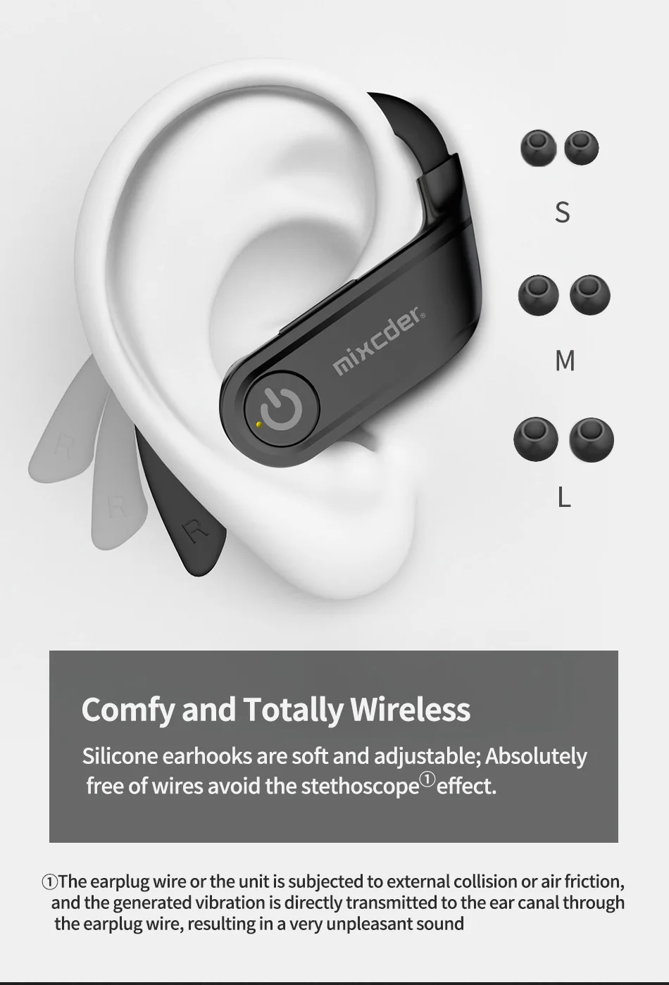 Mixcder T2 TWS Earphone Earhook Bluetooth5.0 100mA Wireless Inear Headphone Waterproof Sport Earbuds With Led Display Microphone