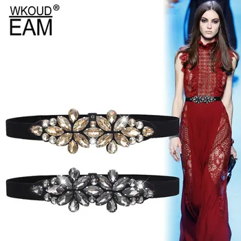 

WKOUD EAM 2020 New Diamond Girdle Waistband Female Elegant Designer Brand Belt Wedding Dress High Quality Waistband Lady PE115