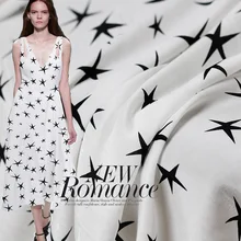 Ткань 12momme с принтом морской звезды, крепдешин, шелк тутового шелкопряда, рубашка, платье, сделай сам, одежда, ткани