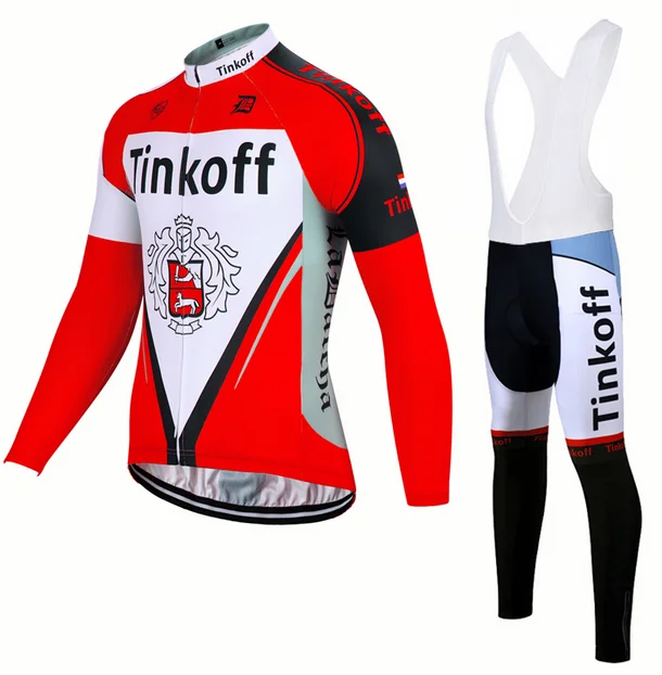 9D силиконовые! Tinkoff длинный рукав Велоспорт Джерси Брюки Велосипедный спорт Велоспорт осенняя одежда комплект одежды