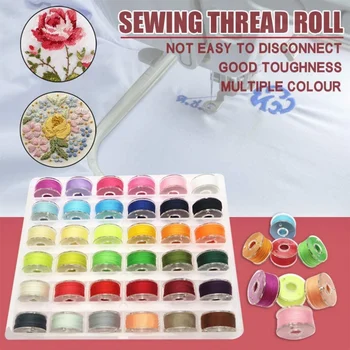 

Machine Pre-Wound Bobbins Set Sewing Thread-Polyester Sewing Threads Assortment With Bobbin Case Multiple Embroidery