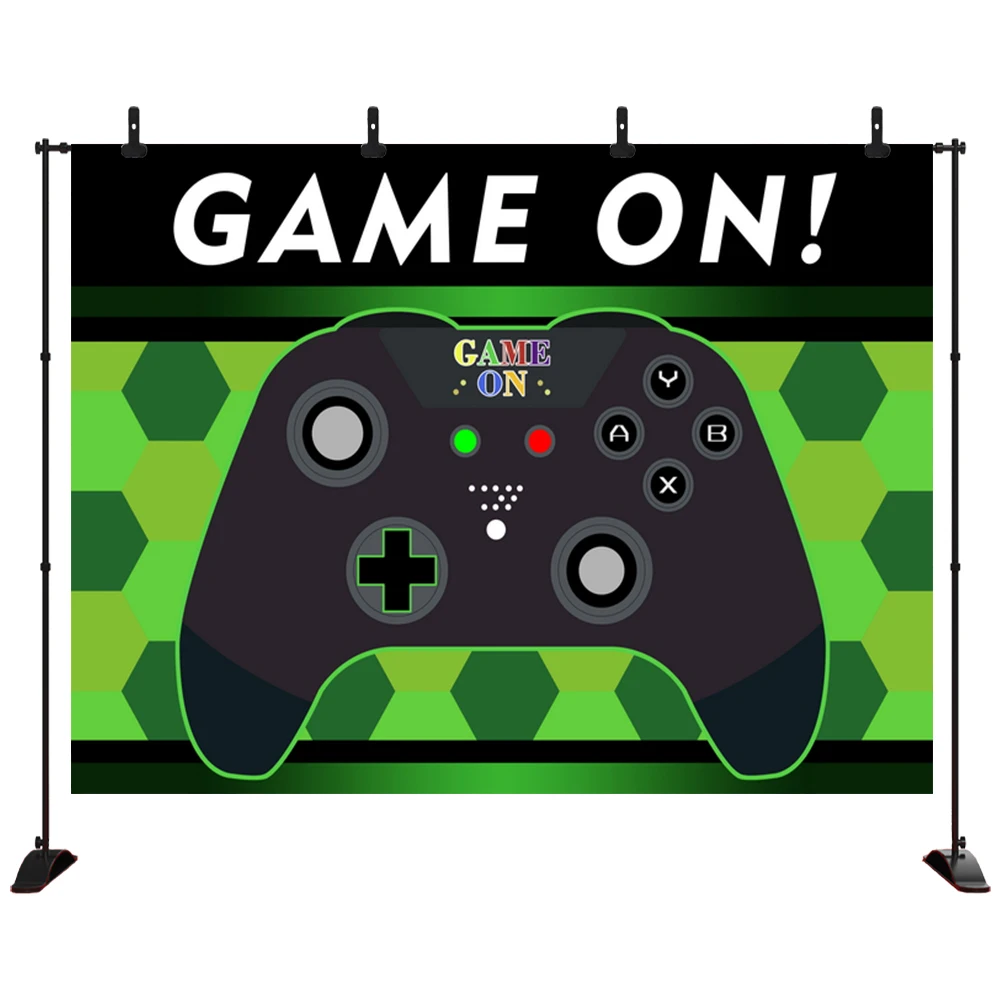 

Birthday Party Backdrop Video Game On Themed Background Photo Studio Photography Background Dessert Table Wall Decors Banner