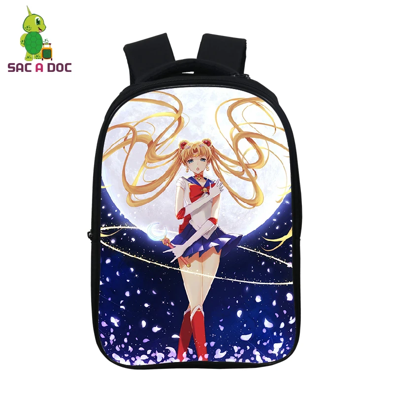 Sailor Moon 14,5 Дюймов, школьный рюкзак, сумка для мальчиков и девочек, подростковые Водонепроницаемые рюкзаки, дорожная сумка через плечо, аниме рюкзак для ноутбука