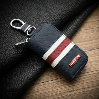 

Car Leather Key Cover Case for Great wall HAVAL H6 Coupe H7 H9 H1 H2 Key Ring Keychains key cover key bag