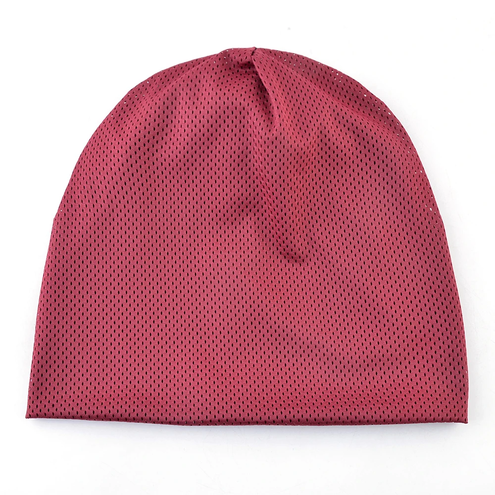 Atmungsaktive Mützen Frühling Outdoor Casual Skullies Mützen Frauen Sommer Mesh Dünne Bonnet Gorras Einfarbig Mode Weichen Hut Männer – Detail 9