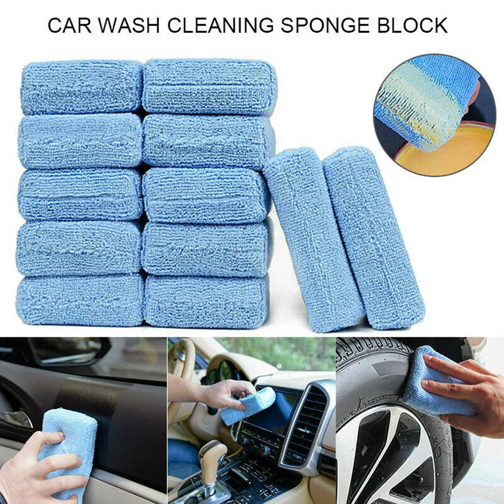 

Soft Microfiber Car Wax Applicator Pad Polishing Sponge for apply and remove wax Auto Care 10pcs Gloves Brushes Microfibe