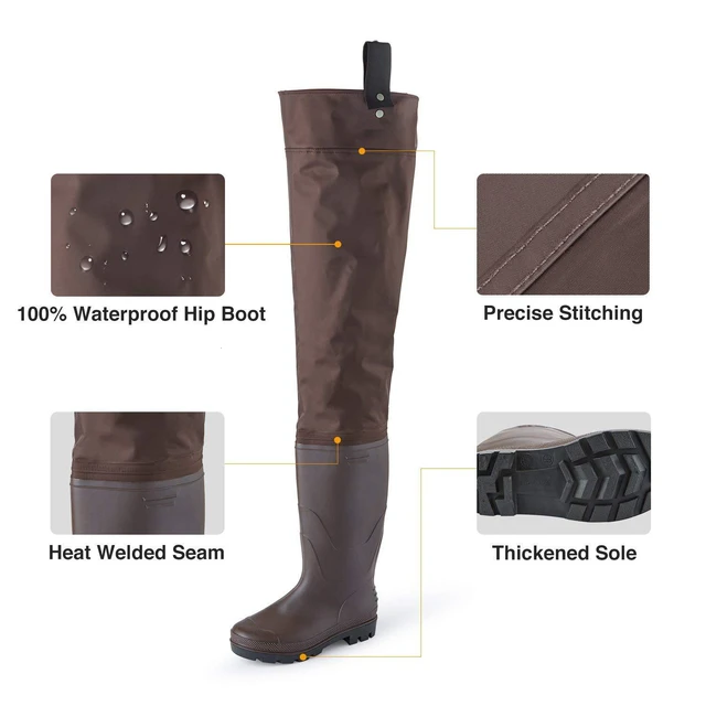 PVC HIP WADERS BOOTS 0-45 WATERPROOF Breathable FLY COARSE FISHING