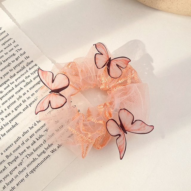 Silk Rainbow Scrunchies For Women Girls Gum Hair Tie 1PCS Hair Rope Rubber Bands Ponytail Hold Hair Accessories