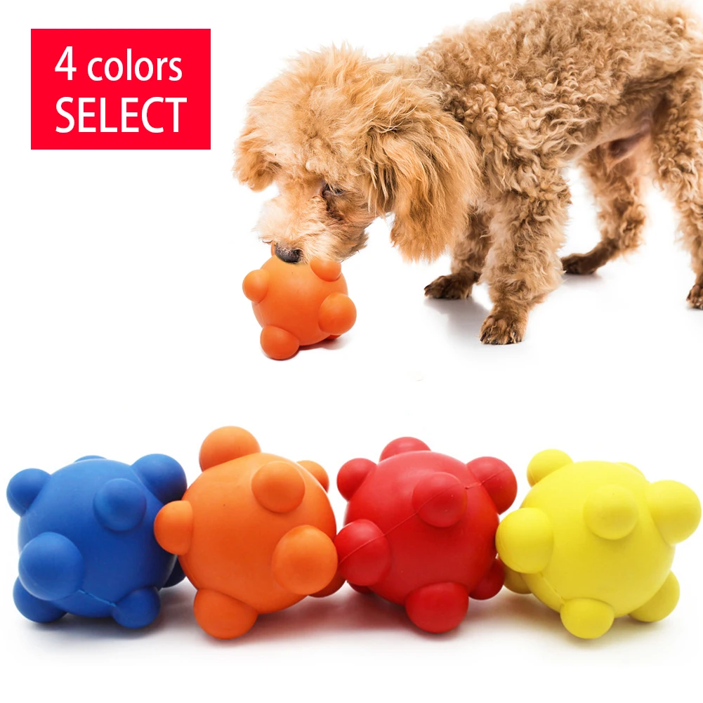 Pet Dog Training Toy Ball Indestructible Solid Rubber Chew Play Bite With Milk Fragrance Irregular Bouncing | Дом и сад