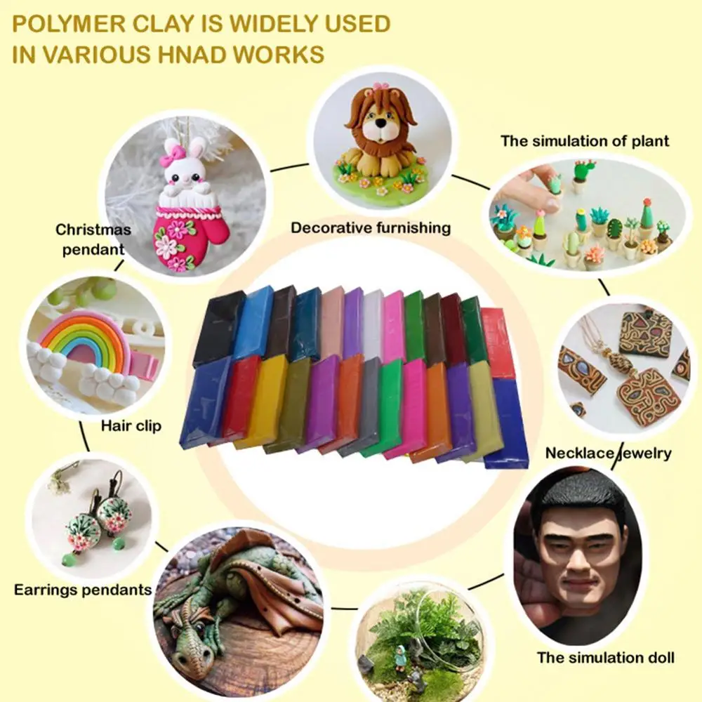55 шт./компл. DIY светильник мягкая глина игрушка "сделай сам" для детей Обучающие сохнущая на воздухе полимера Пластилин безопасный красочный светильник глина игрушка в подарок для детей