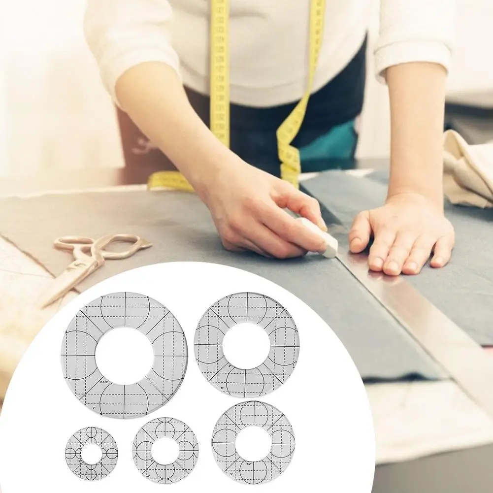 

5PCS Circles Templates Quilting Frames Creative Non-Slip Sewing Rulers Hand-sewing DIY Tool