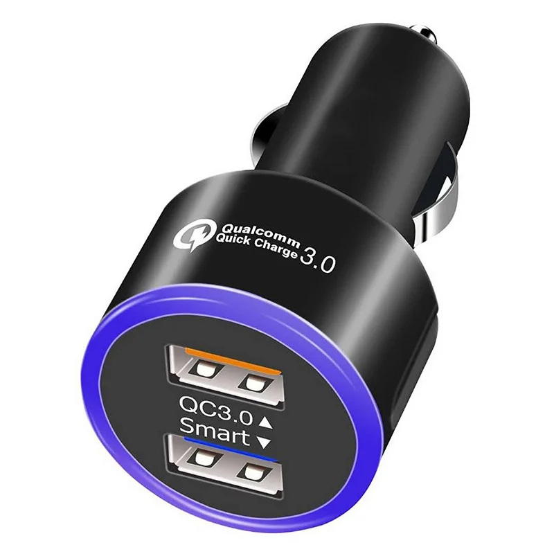 

QC 3.0 Car Mobile Phone Charger Double USB Car Charger 3.1 a One plus Two QC 3. 0 Fast-Charging Car Mounted Charger