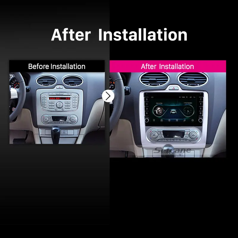 Seicane 9 дюймов Android 9,1 Автомобильная Bluetooth радио gps навигационная система для Ford Focus Exi AT 2004 2005-2011 поддержка DVR USB wifi