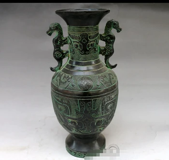 

512+++++Antique bronze vase ornaments antique collection of old objects Home Furnishing living room decoration