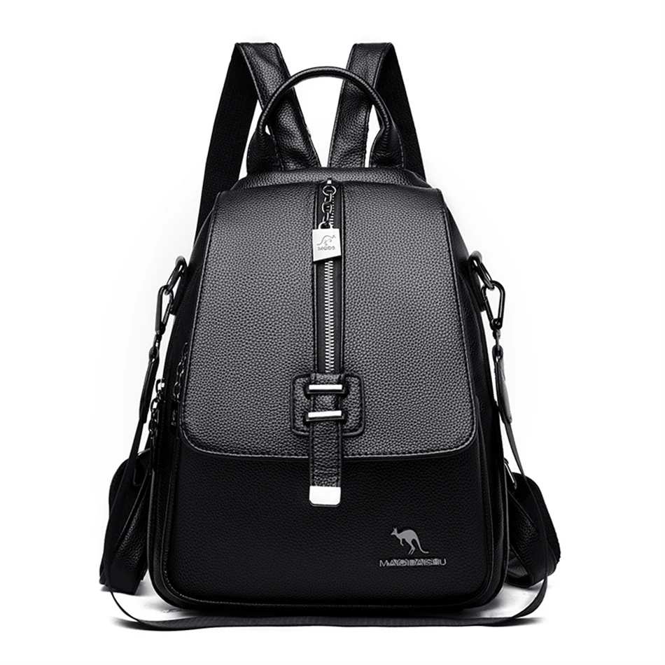 Luxury Designer Women Backpack High Quality Soft Leather Shoulder Bag Fashion School Bags Multifunction Rucksack Top-handle Bag 