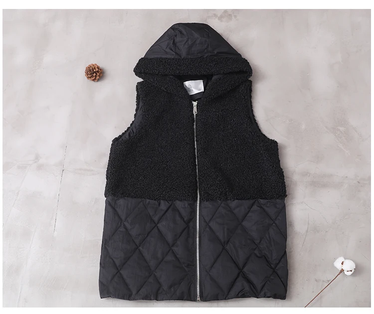 SuperAen зима, корейский стиль, без рукавов, толстые жилеты, пальто, свободные, плюс размер, дикие, повседневные, женские, теплые, с капюшоном, жилет, пальто