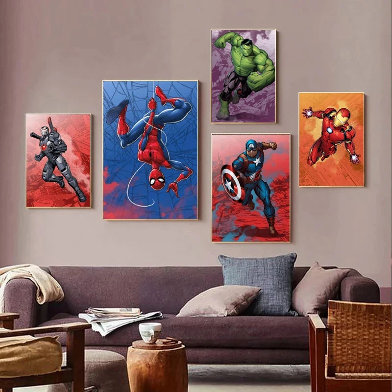 Marvel Spiderman Captain America 5D DIY Diamond Painting Embroidery Full Cross Stitch Kits Children Home Decor | Дом и сад