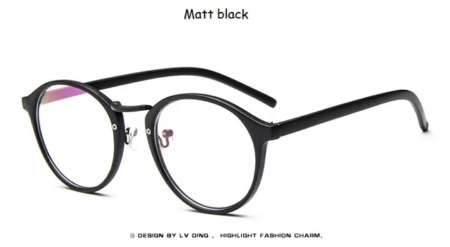 Matt Black Модные прозрачные круглые очки прозрачная оправа женские очки от близорукости мужские очки в оправе Nerd оптические оправы прозрачные - Цвет оправы: Matt Black