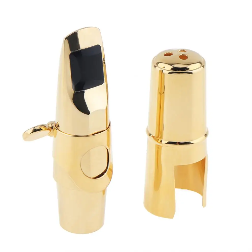 Soprano Saxophone Mouthpiece Gold Plated Sax Mouth Size 5C 6C 7C 8C for Classical Jazz Music with 2 Mouthpiece Cushions Hot