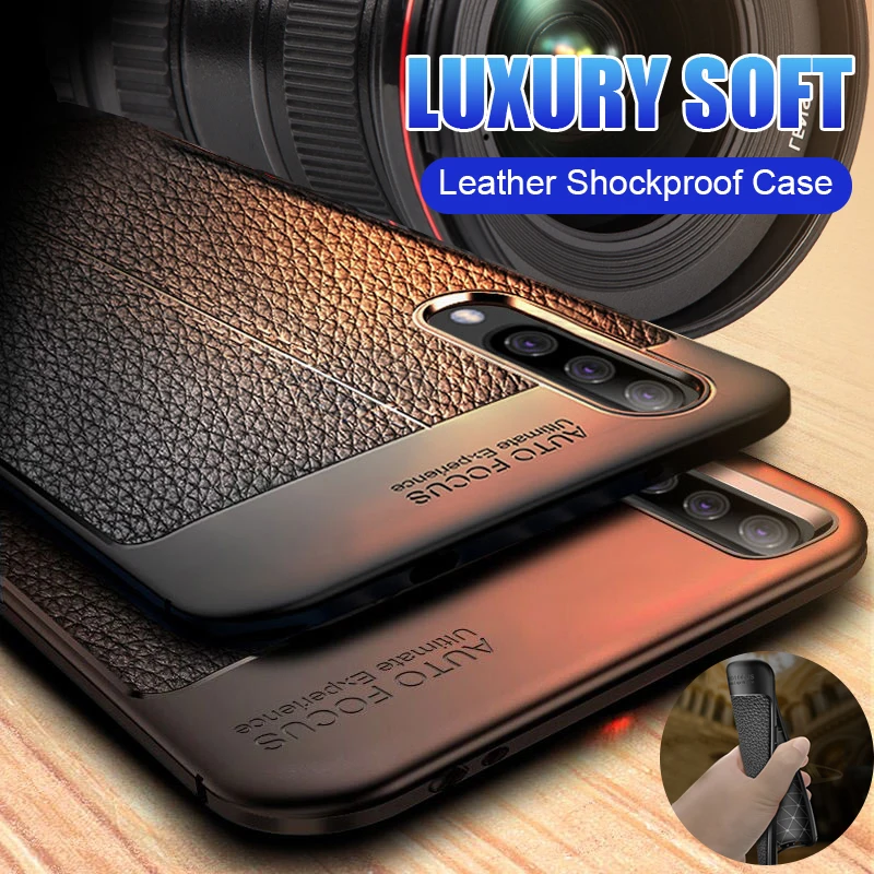 

Luxury Leather PU Silicone Soft Case On The For Samsung Galaxy S8 S9 S10 Plus S10 E A20 A30 A40 A50 M10 M20 M30 Shockproof Case