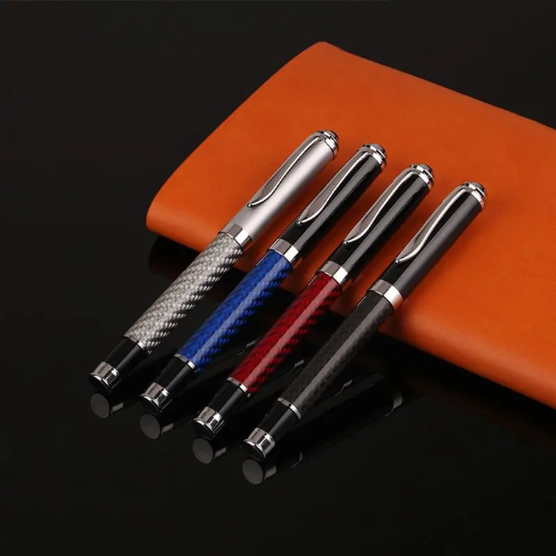 Carbon Fiber Signature Gel Ballpoint Pen Black Ink Business Writing Stationery