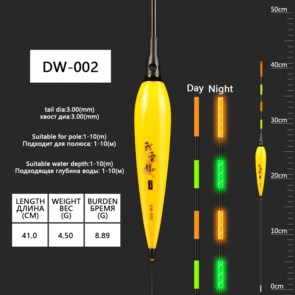 DW-002 Новое поступление Led Электронный Рок поплавок ночной поплавок пробкового дерева ночного видения Электрический светящийся поплавок для рыбалки с батареей - Цвет: DW-002