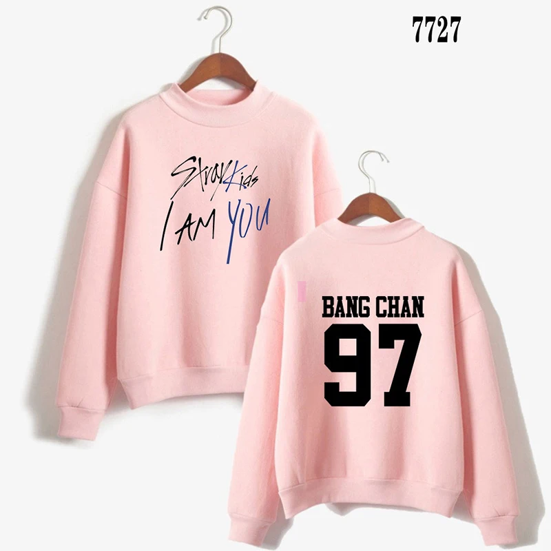 pink3 KPOP/комплект для детей с высоким воротником, бархатный свитер с длинными рукавами Молодежный Повседневный свободный весенне-осенний дропшиппинг - Цвет: pink3