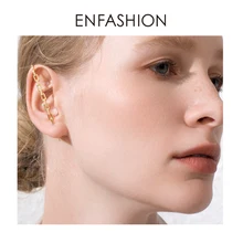 ENFASHION, панк, стразы, звенья цепи, серьги-гвоздики для женщин, золотой цвет, массивные серьги геометрической формы, модное ювелирное изделие, подарок E191096