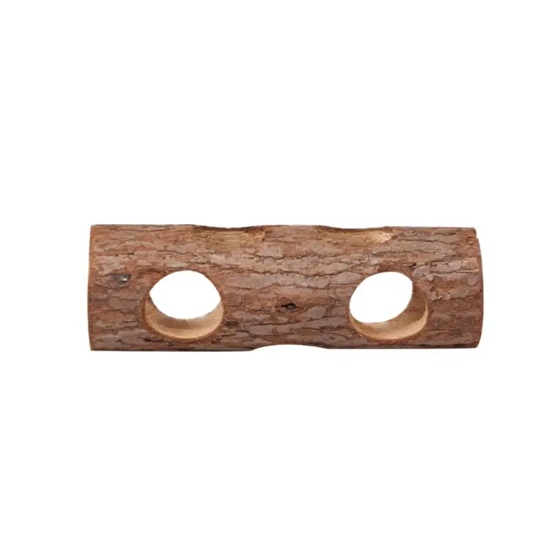 

2020 New Wooden Animal Tunnel Small Rabbit Ferret Pet Exercise Chew Molar Tube Toy
