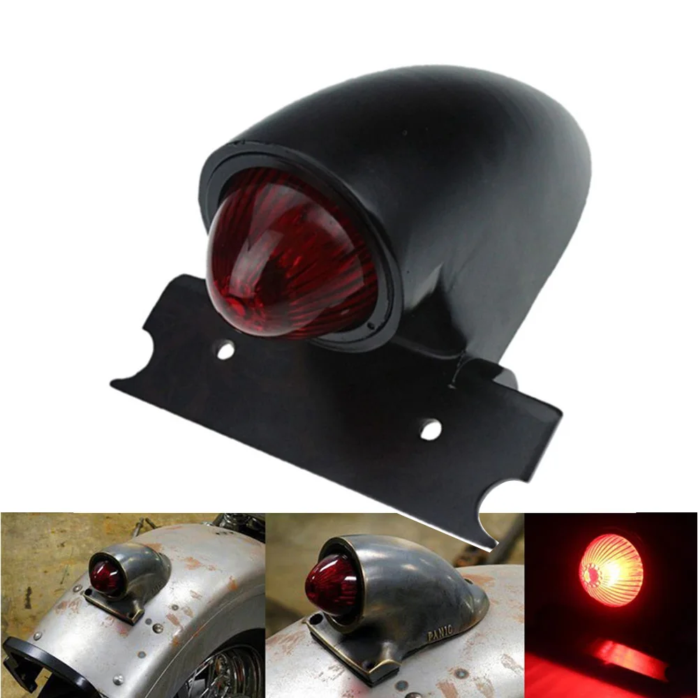 

Vintage Taillight Brake Stop Tail Lamp Universal for Harley 48/72 883 YAMAHA Cafe Racer Brake Tail Lights w/License Plate Holder
